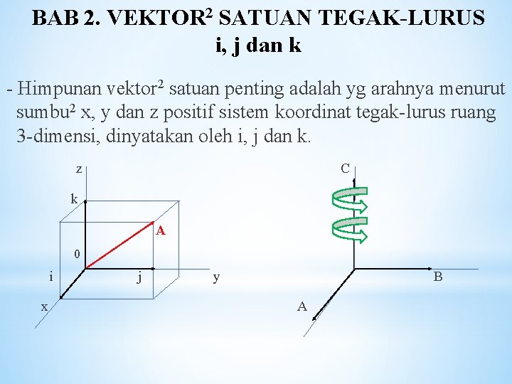 BAB 2. VEKTOR 2 SATUAN TEGAK-LURUS i, j dan k - Himpunan vektor 2