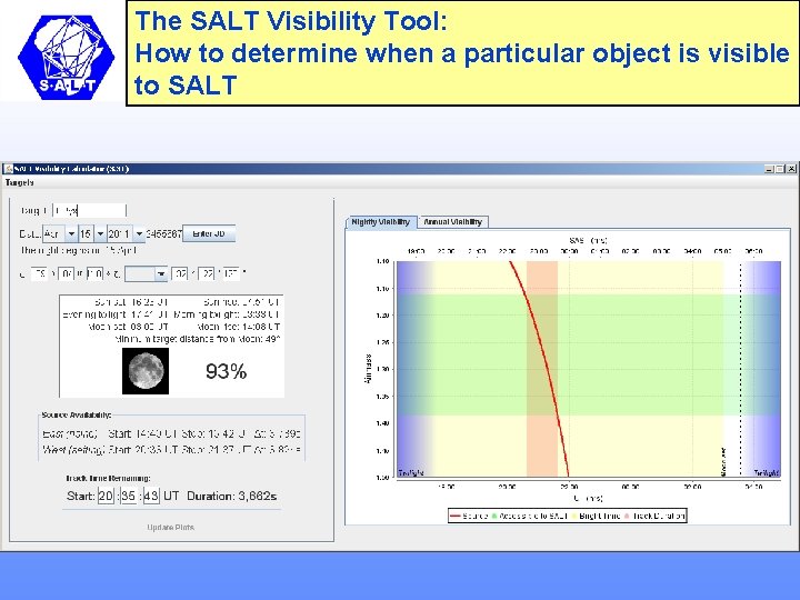 The SALT Visibility Tool: How to determine when a particular object is visible to