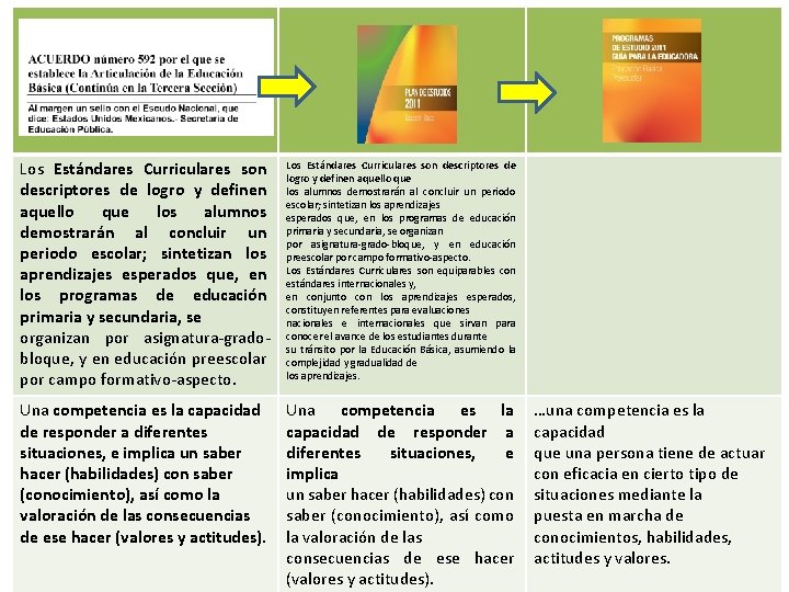 Los Estándares Curriculares son descriptores de logro y definen aquello que los alumnos demostrarán