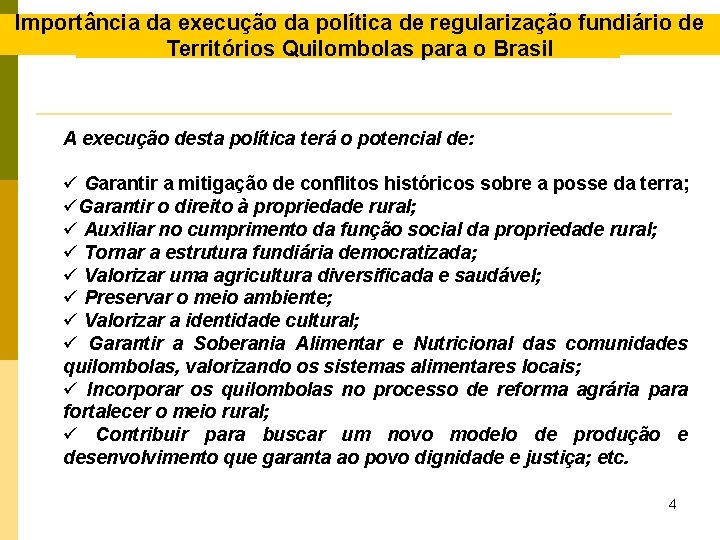 Importância da execução da política de regularização fundiário de Panorama Geral da Política de