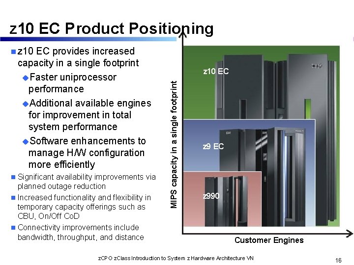 z 10 EC Product Positioning n z 10 n Significant availability improvements via planned