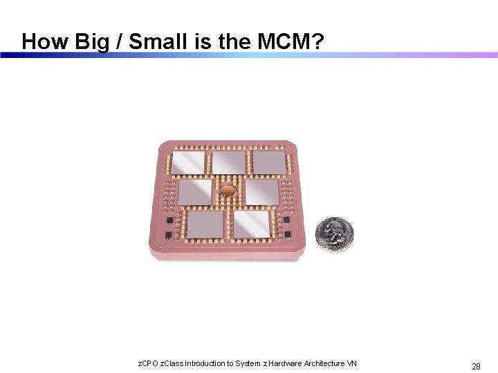 How Big / Small is the MCM? z. CPO z. Class Introduction to System