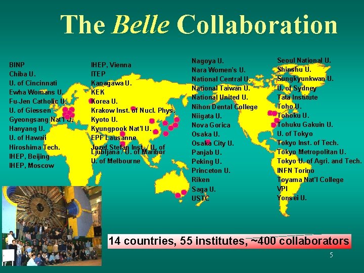 The Belle Collaboration BINP Chiba U. U. of Cincinnati Ewha Womans U. Fu-Jen Catholic