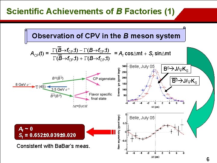 Scientific Achievements of B Factories (1) Observation of CPV in the B meson system