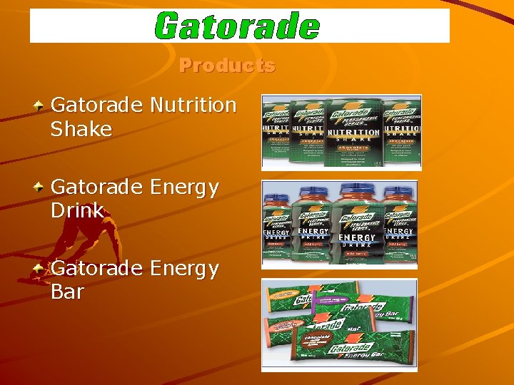 Products Gatorade Nutrition Shake Gatorade Energy Drink Gatorade Energy Bar 