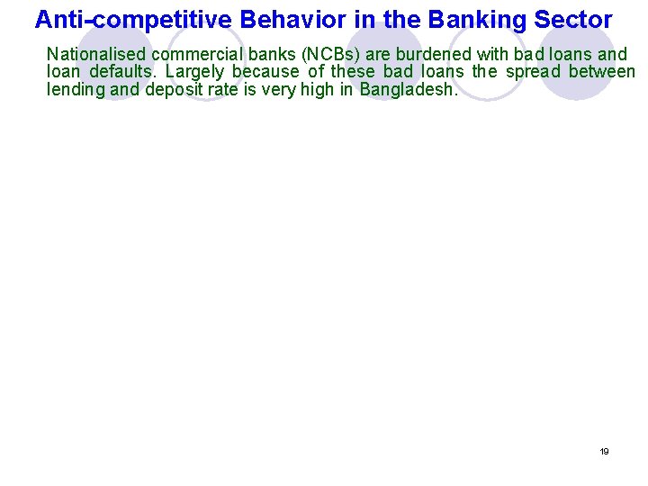 Anti-competitive Behavior in the Banking Sector Nationalised commercial banks (NCBs) are burdened with bad