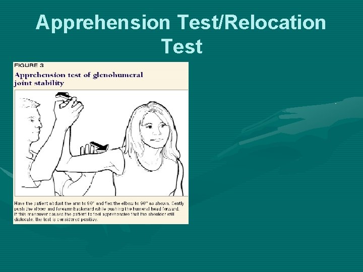 Apprehension Test/Relocation Test 