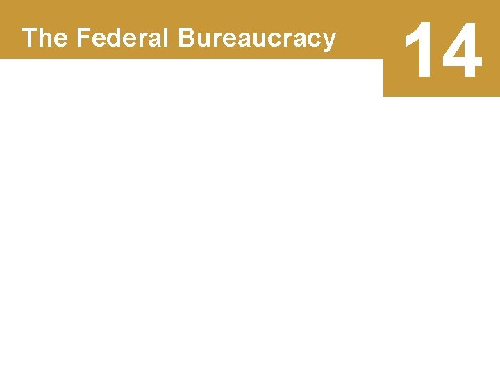 The Federal Bureaucracy 14 