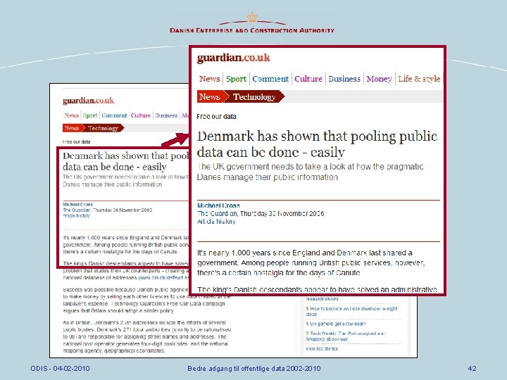 ODIS - 04 -02 -2010 Bedre adgang til offentlige data 2002 -2010 42 