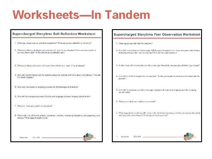 Worksheets—In Tandem 