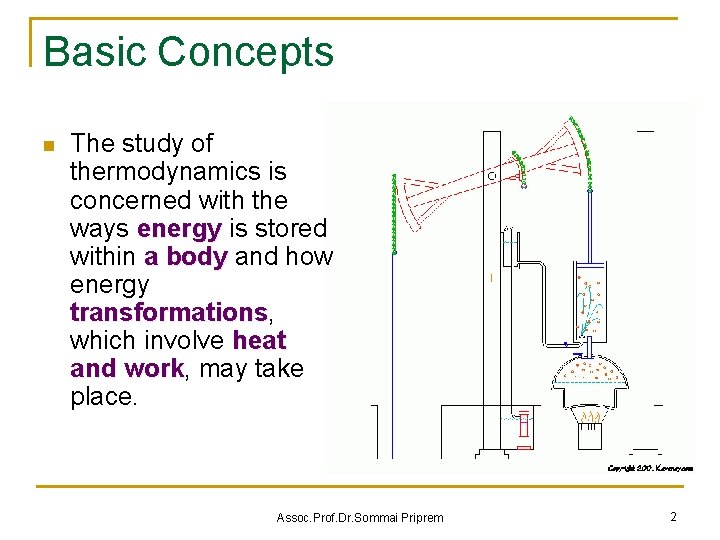 Basic Concepts n The study of thermodynamics is concerned with the ways energy is