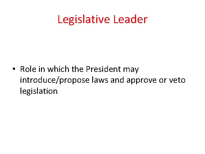 Executive Branch Test Review SSCG 12 The student