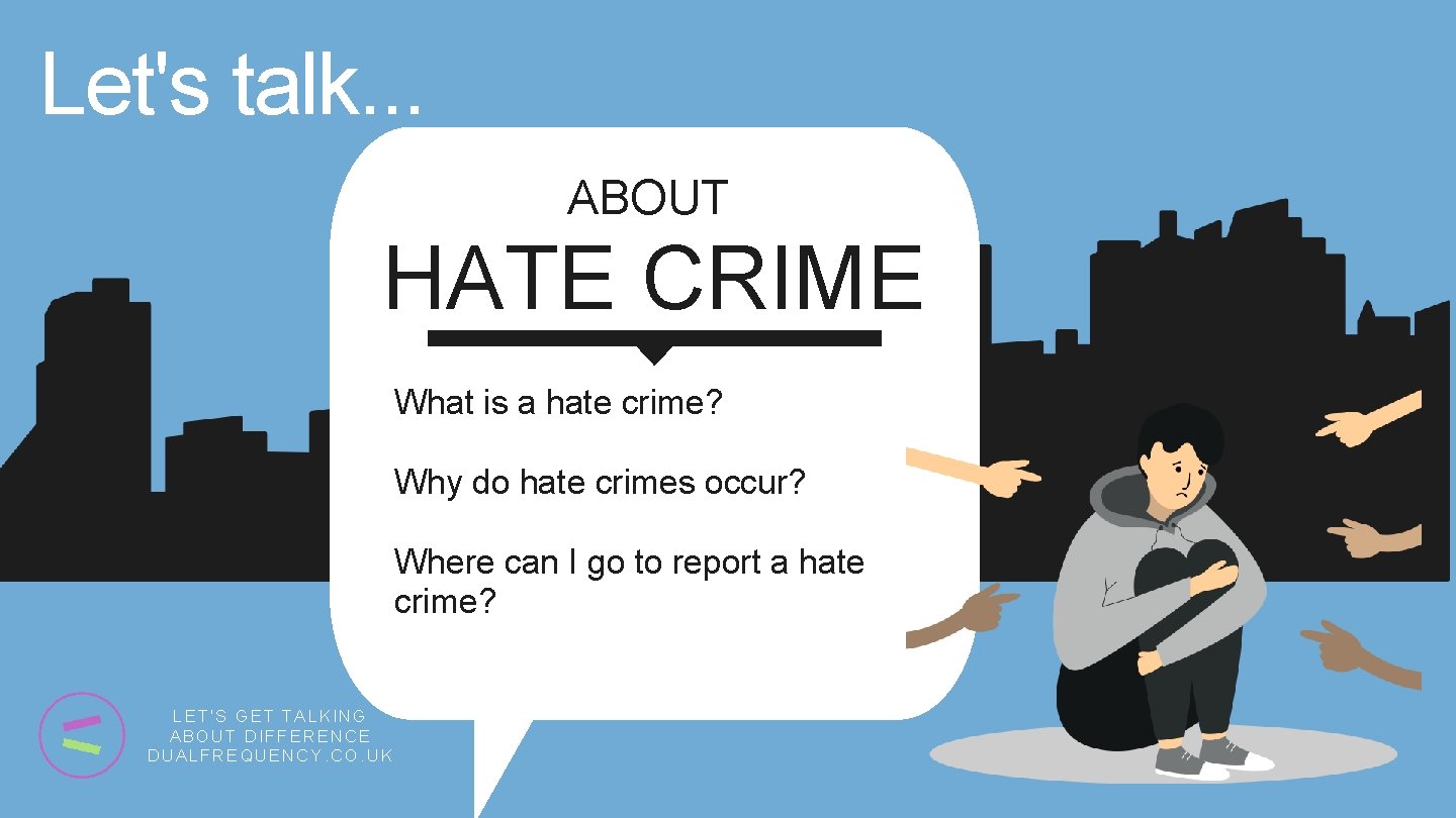 Let's talk. . . ABOUT HATE CRIME What is a hate crime? Why do