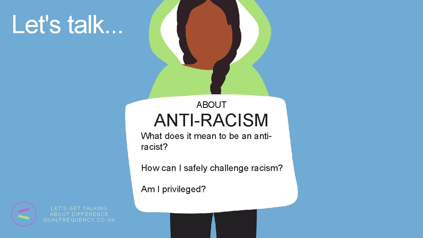 Let's talk. . . ABOUT ANTI-RACISM What does it mean to be an antiracist?