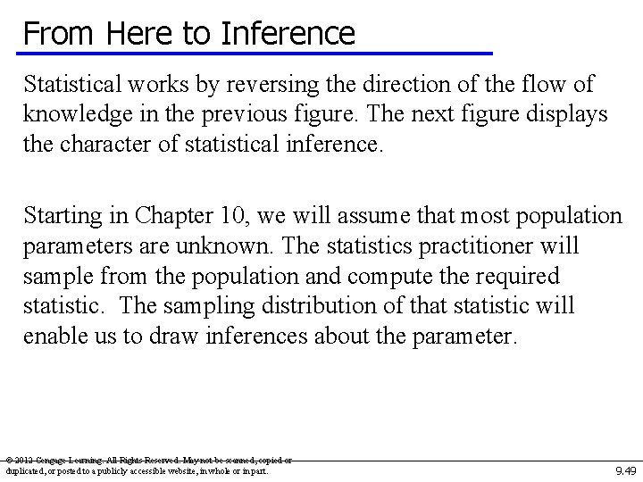 From Here to Inference Statistical works by reversing the direction of the flow of
