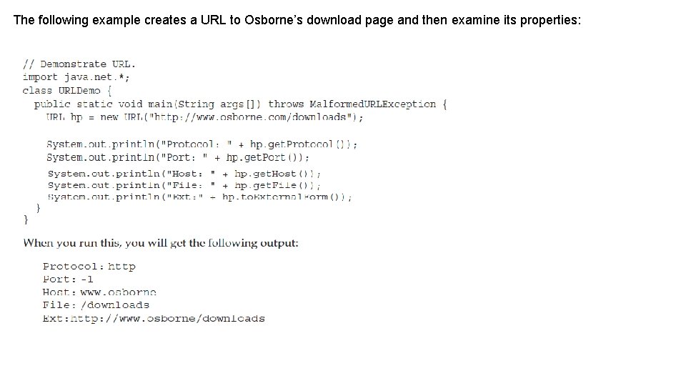 The following example creates a URL to Osborne’s download page and then examine its