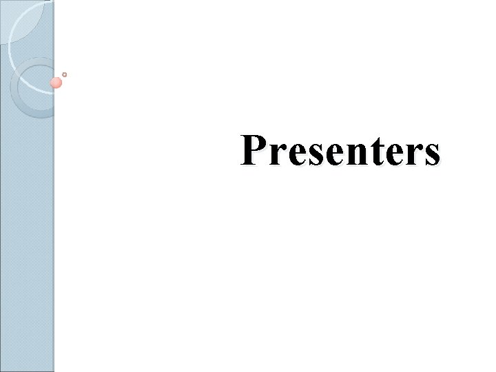 Presenters 
