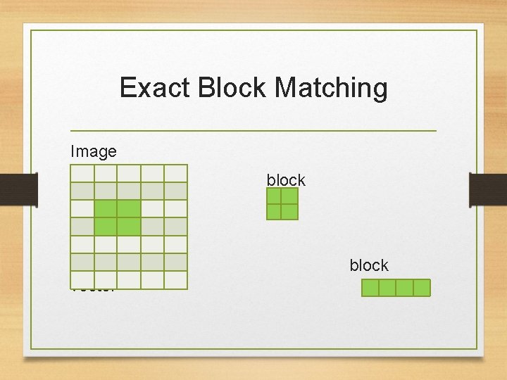 Exact Block Matching Image block vector 