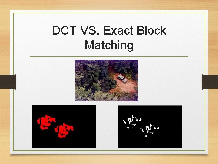 DCT VS. Exact Block Matching 