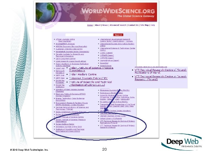 © 2010 Deep Web Technologies, Inc. 20 