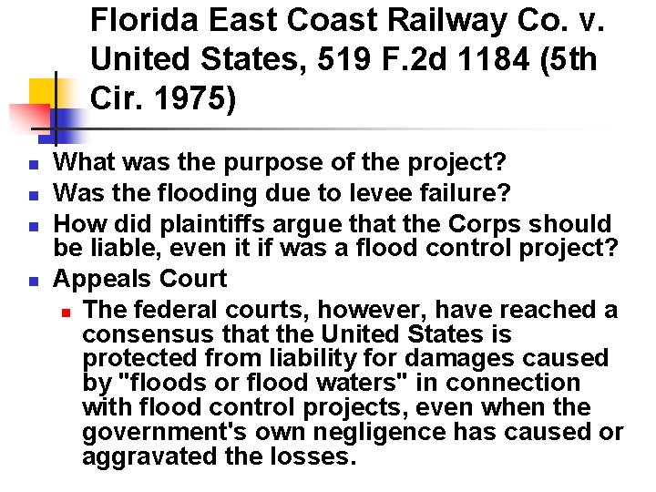 Florida East Coast Railway Co. v. United States, 519 F. 2 d 1184 (5