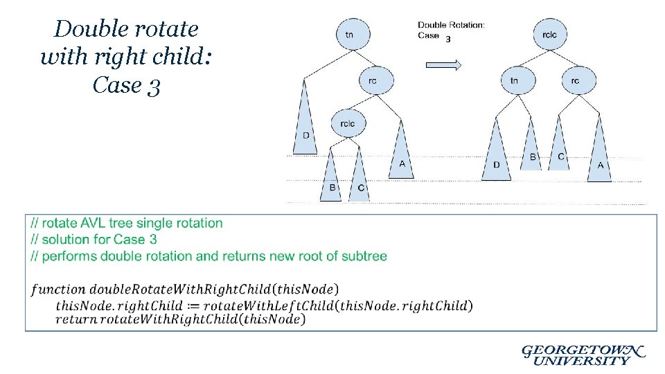Double rotate with right child: Case 3 3 