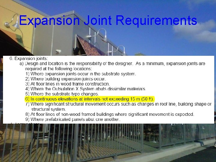 Expansion Joint Requirements 