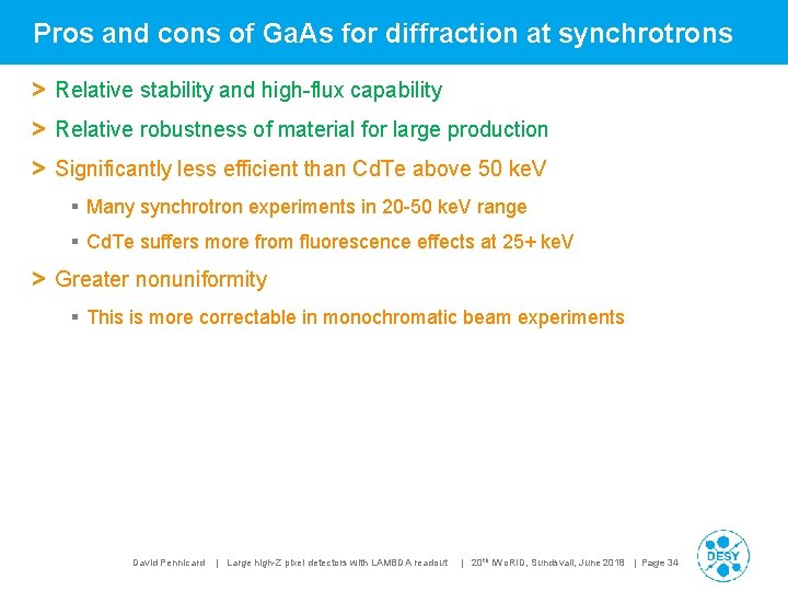 Pros and cons of Ga. As for diffraction at synchrotrons > Relative stability and