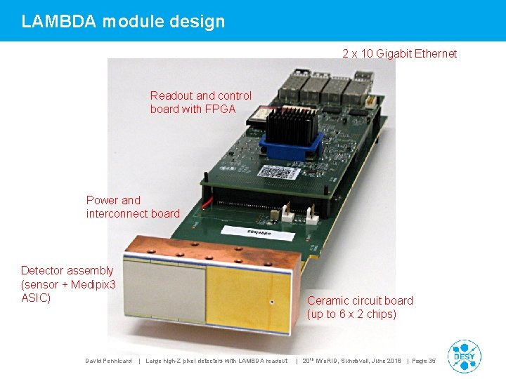 LAMBDA module design 2 x 10 Gigabit Ethernet Readout and control board with FPGA