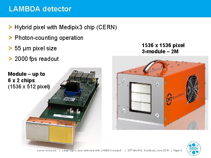 LAMBDA detector > Hybrid pixel with Medipix 3 chip (CERN) > Photon-counting operation 1536