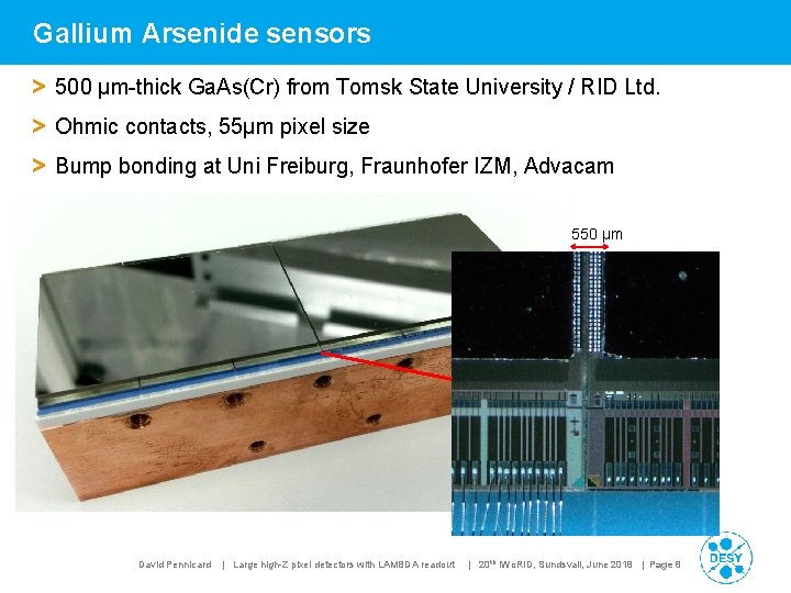 Gallium Arsenide sensors > 500 µm-thick Ga. As(Cr) from Tomsk State University / RID