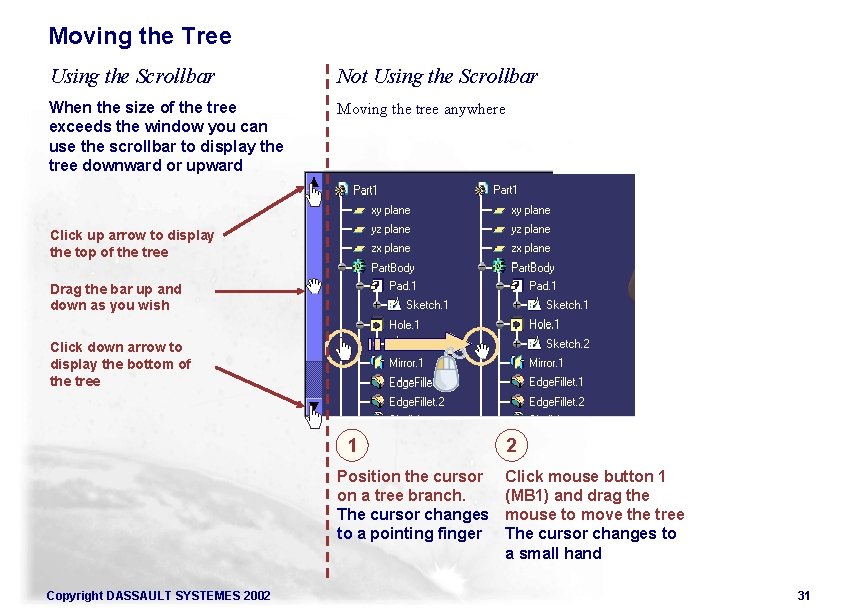 Moving the Tree Using the Scrollbar Not Using the Scrollbar When the size of