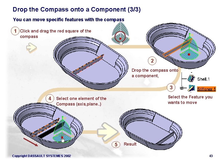 Drop the Compass onto a Component (3/3) You can move specific features with the