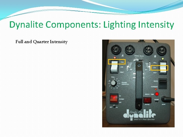 Dynalite Components: Lighting Intensity Full and Quarter Intensity 
