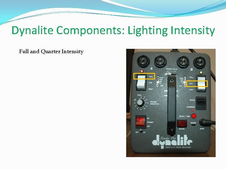 Dynalite Components: Lighting Intensity Full and Quarter Intensity 