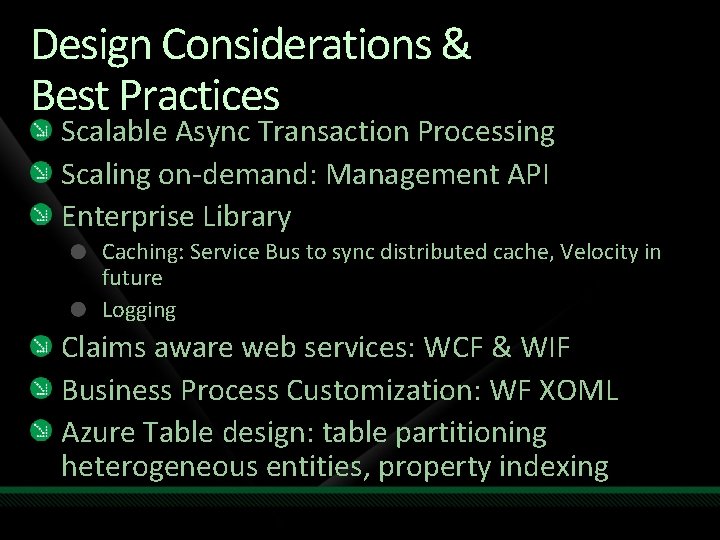 Design Considerations & Best Practices Scalable Async Transaction Processing Scaling on-demand: Management API Enterprise Design Considerations & Best Practices Scalable Async Transaction Processing Scaling on-demand: Management API Enterprise