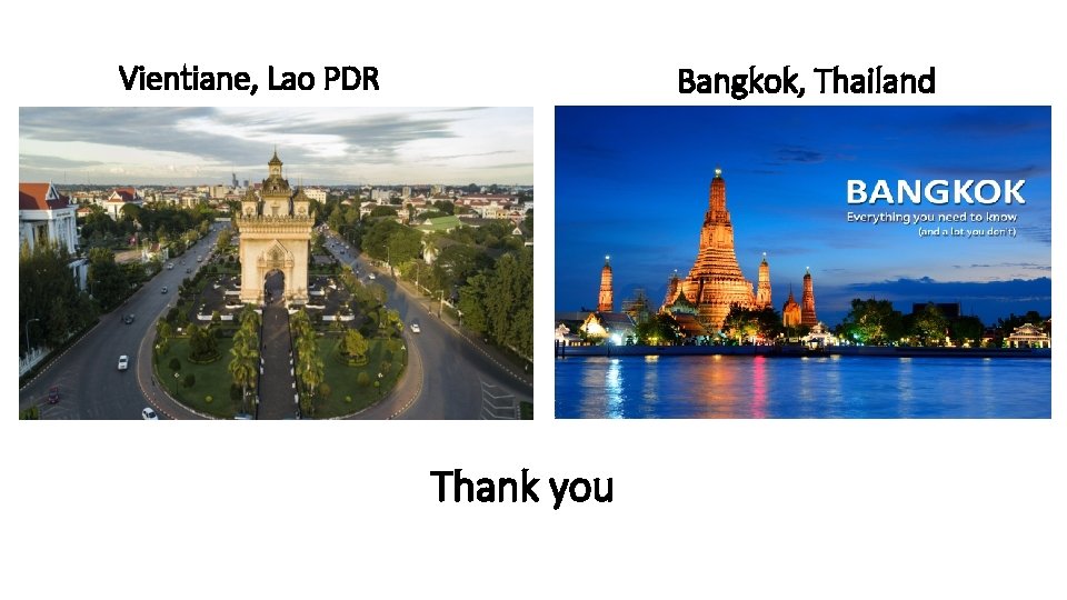 Vientiane, Lao PDR Bangkok, Thailand Thank you 