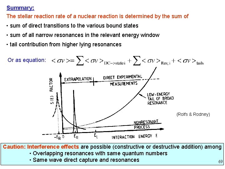 Summary: The stellar reaction rate of a nuclear reaction is determined by the sum