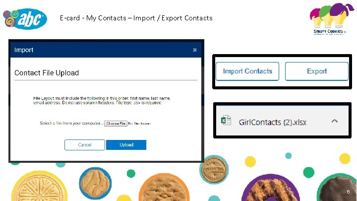 E-card - My Contacts – Import / Export Contacts 6 