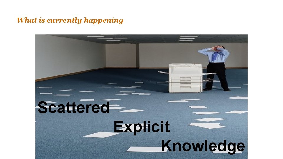 What is currently happening Scattered Explicit Knowledge 