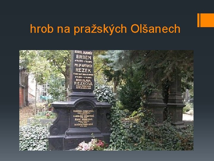 hrob na pražských Olšanech 