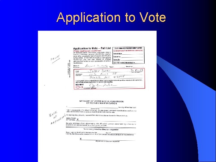 Application to Vote 