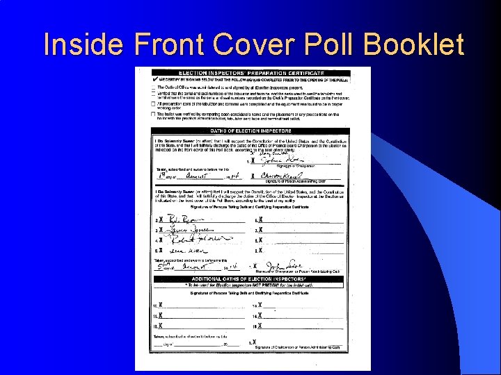 Inside Front Cover Poll Booklet 