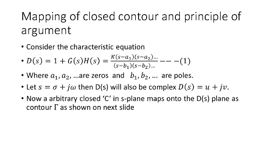 Mapping of closed contour and principle of argument • 