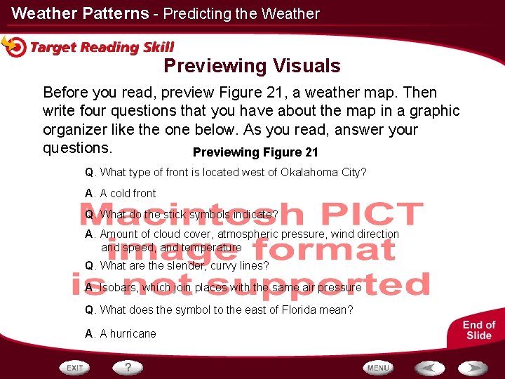 Weather Patterns - Predicting the Weather Previewing Visuals Before you read, preview Figure 21,