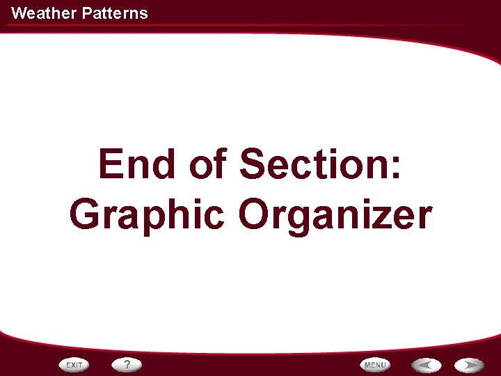 Weather Patterns End of Section: Graphic Organizer 