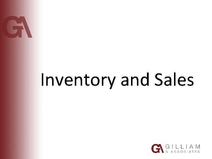 Inventory and Sales 