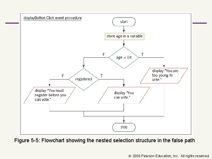 Figure 5 -5: Flowchart showing the nested selection structure in the false path 2009