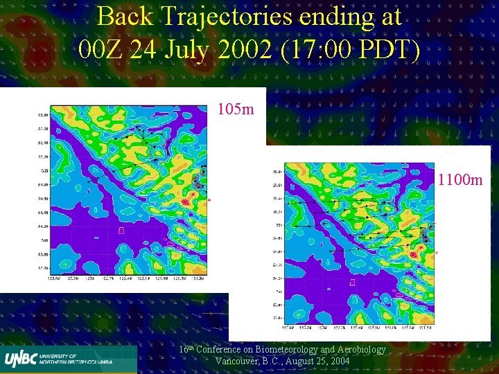 Back Trajectories ending at 00 Z 24 July 2002 (17: 00 PDT) 105 m