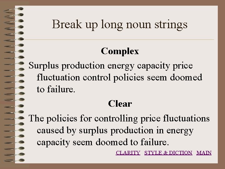 Break up long noun strings Complex Surplus production energy capacity price fluctuation control policies